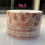 日本少女浪漫風可愛小熊系列紙膠帶英倫Burberry風法式格紋MT貼紙(Bear 03款)