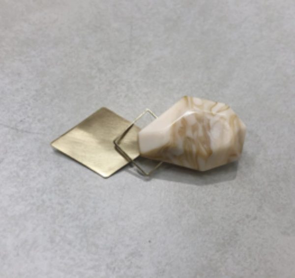 日本進口-大理石金屬片髮夾