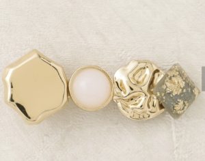 日本進口-金屬圖案閃金箔石紋髮夾