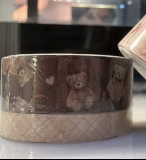 日本少女浪漫風可愛小熊系列紙膠帶英倫Burberry風法式格紋MT貼紙 (Brown)