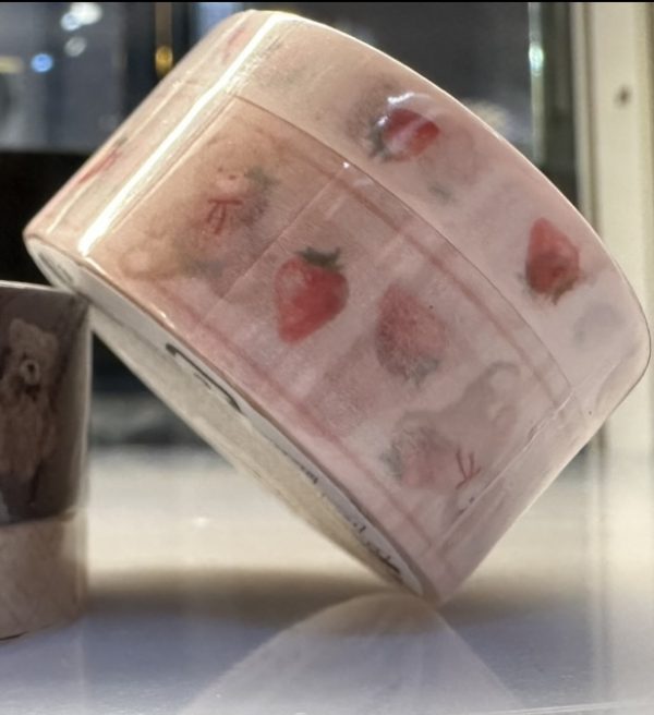 日本少女浪漫風可愛小熊系列紙膠帶英倫Burberry風法式格紋MT貼紙 (pink)