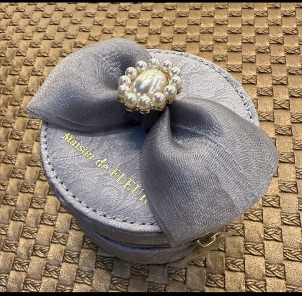 限量絕版現貨 Maison de FLEUR 珍珠蝴蝶結首飾盒(粉藍)
